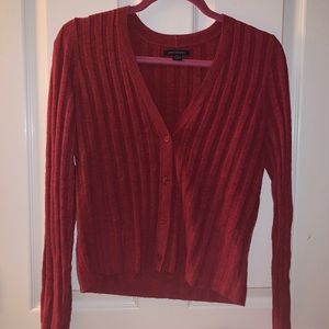 Red American Eagle ribbed cardigan